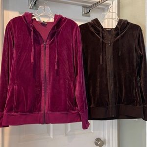 Two Eddie Bauer velour jackets. Excellent condition. Non smoking home.